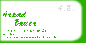 arpad bauer business card