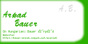 arpad bauer business card